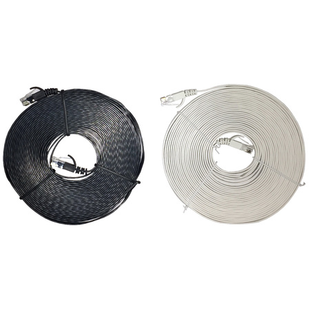 Electriduct CAT6 Stranded Booted Flat Patch Cables- 50ft- White PATCH-FLAT-CAT6-50FT-WT